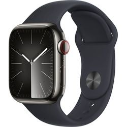 Apple Smartwatch »Watch Series 9 GPS + Cellular 41mm Edelstahl«, (Watch OS 10 Sport Band) Apple Graphite