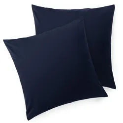 Blumtal Kissenbezug Agneta 65/65 cm, 2er-Set, 100% Baumwolle, Dunkelblau , Textil , Quadratisch , 65x65 cm , Oeko-Tex® Standard 100 , Heimtextilien, Bezüge, Kissenbezüge