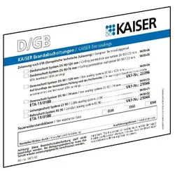 10St. Kaiser 9473-91 Schott-Kennzeichnungsschild 947391