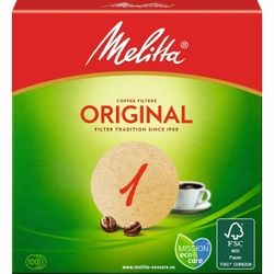 Melitta® Rundfilterpapier 1 Ø 94 mm, braun, Aromatic Coffee Enjoyment, 1 Packung = 100 Stück