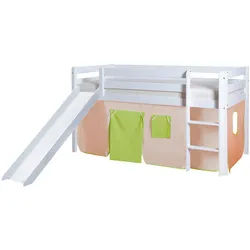 Mid.you Spielbett , Grün, Weiß, Beige , Holz , Kiefer , massiv , seitenverkehrt montierbar , 90x200 cm , in verschiedenen Farben erhältlich, Stoffauswahl, nur für Rollroste geeignet , Babymöbel & Kindermöbel, Kinderzimmer & Jugendzimmer, Kinderbetten, Spielbetten