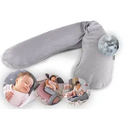 Theraline Stillkissen Das Original 190 cm mit Polyester Hohlfaser grau