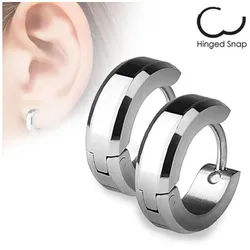 Order & Smile Schmuck Klappcreolen Basic Creolen: Edelstahl Klappcreolen Ohrringe bicolor silberfarben