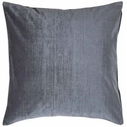 Homescapes Kissenhülle Samt grau 45/45 cm , Dunkelgrau , Textil , Uni , Quadratisch , 45x45 cm , Heimtextilien, Bezüge, Kissenbezüge