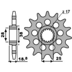 PBR Standard Stahlkettenrad 2178 - 520, Größe 10 mm