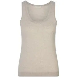 Le top en maille 100% cachemire include beige