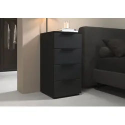 LeGer Home by Lena Gercke Kommode Kommode Sideboard Schubladenkommode SERINA eleganter Eyecatcher (inkl. SOFT-CLOSE-FUNKTION), mit 4 Schubkästen sowie hochwertigen Metallgriffen MADE IN GERMANY schwarz