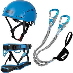 Klettersteig Komplettset LACD Pro Evo 3.0 + LACD Start Gurt + LACD Protector Helm blue L