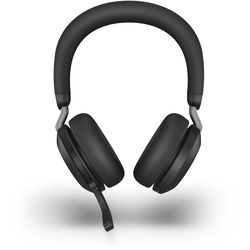 Jabra Evolve2 75 Headset, USB-A Kabellos, Bluetooth, Schwarz, mit Ladestation MS zertifiziert