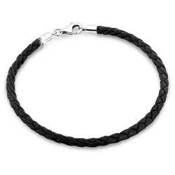 Nenalina Armband Bead Anhänger Bettelarmband Fake Leder 925 Silber (kein Set, 1-tlg) silberfarben