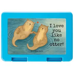 Mr. & Mrs. Panda Butterdose Otter Hände halten Design, Frischhaltedose, Weiß, Verliebt, Liebe, Pa, Premium Kunststoff, (Packung), Geschenk Jausendose Pausenbrotbox weiß