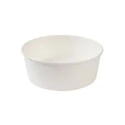Greenbox Schalen aus Karton, rund, 1000 ml, Ø 18,5 cm, Stabile Kartonschalen für kalte, warme und leicht fettige Speisen wie Salate, 1 Karton = 6 Packungen à 50 Stück, Farbe: weiß