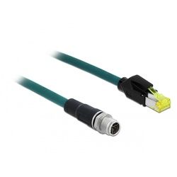 Delock Patch-Kabel - 8 pin M12-X (M) zu RJ-45 (Hirose)