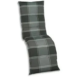 Xxxl Relaxsesselauflage , Grau , Textil , Karo , Füllung: Schaumstoff, Vlies , 50x9x170 cm , Oeko-Tex® Standard 100 , pflegeleicht, hochwertige Qualität, langlebig, für den Außenbereich geeignet, mittels Bändern zu befestigen, mittels Gurtband zu befestigen , Gartenmöbel, Gartenpolster & Auflagen, Sesselauflagen