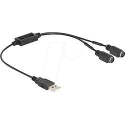 DELOCK 61061 - USB Konverter, 2.0, A Stecker auf 2x PS/2-Buchse, 43 cm