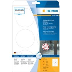 HERMA Special - Polyester - matt - selbstklebend - weiß - 85 mm rund 150 Etikett(en) (25 Bogen x 6) Folienetiketten