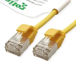 ROLINE GREEN U/FTP Patchkabel Cat.6A (Class EA), LSOH, slim, gelb, 1,5 m