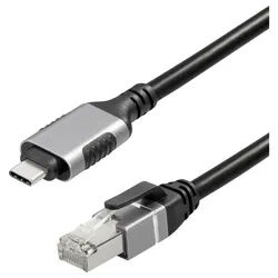 Maxtrack Maxtrack USB-C® / RJ45 Netzwerk Adapterkabel CAT 6 [1x USB-C® Stecker Adapter, 150.00 cm schwarz