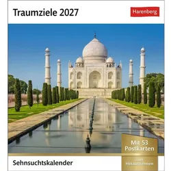 Harenberg Kalender Verlag Wandkalender Traumziele Sehnsuchtskalender 2027 - Wochenkalender mit 53 Postkarten