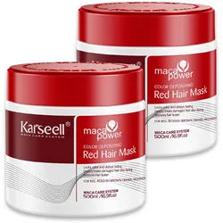 Karseell Haarmaske Rote Farbschutz Farbauffrischung Coloriertes Haar Haarkur 2x500 ml Frauen