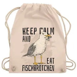 Youth Designz Turnbeutel "Fischbroetchen" Baumwoll Turnbeutel, mit trendigem Motiv beige