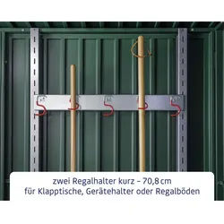 Ecostar Regalleisten, Länge: 70,8 cm, Metall, für Gerätehaus - silberfarben