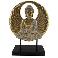 DKD Home Decor Dekofigur Deko-Figur DKD Home Decor Schwarz Golden Metall Buddha Harz Orientalis