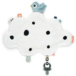 Done by Deer Schmusetuch Kuscheltuch Happy Clouds Blau Schnullerbefästigung Knisterfolie, ab Geburt blau