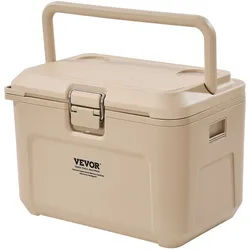 VEVOR tragbare Kühlbox Hartkühlbox (16,5 Qt) mit Eisspeicherung & robusten Griffen & Getränkehalter, isolierte tragbare Kühlbox aus stabilem Material, geeignet für Familienpicknicks und Kurztrips