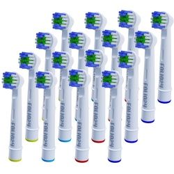 Folio24 - Aufsteckbürsten kompatibel mit Oral-B elektrischen Zahnbürsten Zahnbürste 16 St weiss