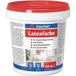 baufan® Latexfarbe Latex Farbe für Innen und Außen Dispersionsfarbe Weiß, Scheuerbeständig und strapazierfähig weiß