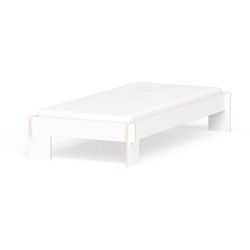 Bettgestell Siebenschläfer Nils Holger Moormann weiß, Designer Christoffer Martens, 36.5x102.6 cm