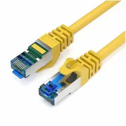 JAMEGA CAT 7 Patchkabel Ethernet RJ45 Netzwerkkabel Rohkabel LAN Kabel LAN-Kabel, CAT.7, RJ-45 Stecker (Ethernet) (25 cm) gelb