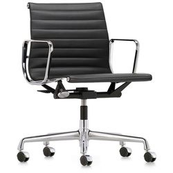Vitra Bürodrehsessel Alu-Chair schwarz, Designer Charles & Ray Eames, 83-95x58x56-65 cm
