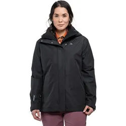 3-in-1-Funktionsjacke SCHÖFFEL "3in1 Jacket Style Okere WMS", Damen, Gr. 42, schwarz, Web, Fleece, Obermaterial: 100% Polyester, bequem Po-bedeckend, mit verstellbarem Klettverschluss, Jacken, mit herauszippbarer Fleecejacke, wasser- und winddicht, atmungsaktiv