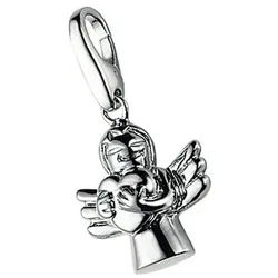 GIORGIO MARTELLO MILANO Charm Engel Engel mit Herz, Silber 925 silberfarben
