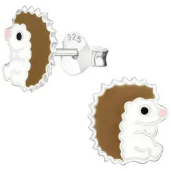 Order & Smile Schmuck Paar Ohrstecker Kinder-Ohrstecker: 925 Silber Ohrringe „Igel“ bunt