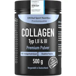 EXVital® Collagen Pulver, Bioaktives Kollagen Typ 1, 2 & 3 Pulver 500 g