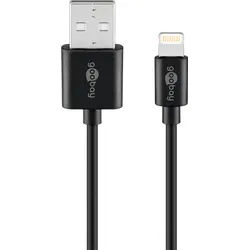 USB Sync- und Ladekabel für Apple iPhone, Apple iPod und für Geräte mit Lightning Connector, schwarz