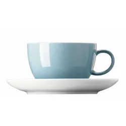Thomas Porzellan Tasse Sunny Day Soft Blue Teetasse 2tlg, Porzellan blau