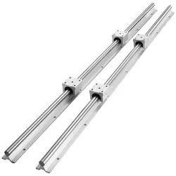 VEVOR Linearführung Linearschiene 2 Stk SBR12-1000mm Kohlenstoffstahl Aluminium Führungsschiene mit 4 Stk.SBR12UU-Gleitblöcken Linearlager Lagerblock