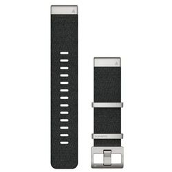 QuickFit 22-Uhrenarmbänder Nylon Schwarz mit Teilen aus Edelstahl