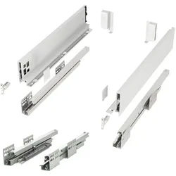 SO-TECH® Schubkasten System JUNKER SLIM H: 84 mm, bis 35 kg Last mit Push to Open, weiß, mit 13 mm schlanke Schubladenzargen, Nennlänge 500 mm weiß