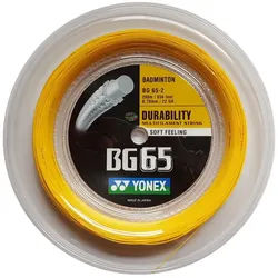 Yonex Badmintonsaite BG 65 0.70mm (Allround+Haltbarkeit) orange 200m Rolle