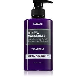 KUNDAL Honey & Macadamia Pink Grapefruit intensive, feuchtigkeitsspendende Pflege für trockenes und beschädigtes Haar 500 ml