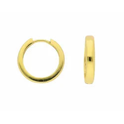 Adelia ́s Paar Creolen Damen Goldschmuck 1 Paar 585 Gold Ohrringe / Creolen Ø 17 mm, 585 Gold Goldschmuck für Damen goldfarben