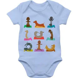 Shirtracer Shirtbody Dackel Yoga Dackel Lustig Hunde blau 6/12 Monate