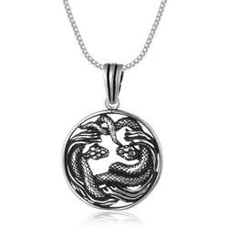 NAHLE Kette mit Anhänger Schlangenkette Silber Damen Halskette Silber Schlangen Anhänger (2-tlg., inklusive Schmuckbox), 925 Silber Anhänger mit Zirkonia silberfarben 50cm