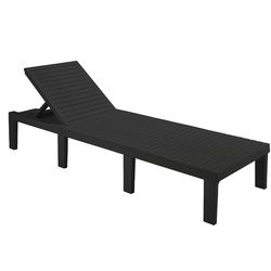 Dmora Sonnenliege Caserta, Verstellbarer Gartenliegestuhl, Außenbett, 100% Made in Italy, 195x65h78 cm, Anthrazit