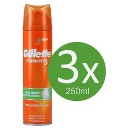 Gillette Rasiergel Fusion 5 Rasiergel 250ml Rasierschaum Rasur Bartpflege, 3-tlg., 5 Rasiergel 250ml, schütz und kühlt die Haut, angenehmes und weiches Hautgefühl